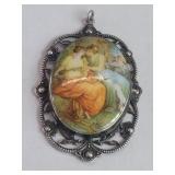 Vintage hand painted porcelain Fragonard style