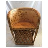 Mexican Equipales chair in leather and wood