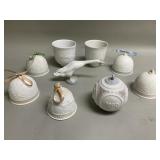 Collection of Lladro bells, duck figurine and