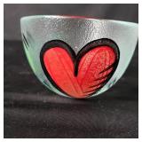 Kosta Boda artist decorated glass bowl