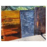 3pc vintage art glass sheets large glass panes