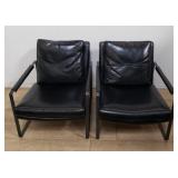 Pair of Mid-century Modern-style Leman leather
