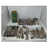 Group of silver plate flatware