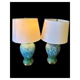 Pair of glazed ceramic table lamps