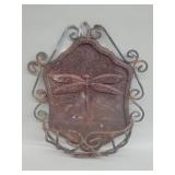 Vintage cast iron dragonfly wall pocket