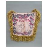 Vintage U.S. Army sweetheart satin  pillow sham