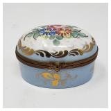 Vintage French hand-painted porcelain trinket box