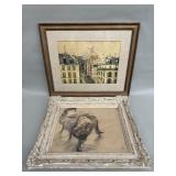 Two vintage framed prints  Degas & Utrillo F