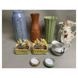 Box of misc terracotta vase, ceramic planter,