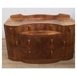 Burl walnut Art Deco vanity cabinet