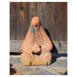 Vintage terracotta indigenous woman sculpture
