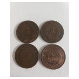 Three 2 cent coins