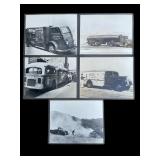 Vintage black and white photos mounted on board