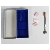 Vintage Art Nouveau-style pewter tooth brush