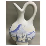 Hand painted ceramic pitcher