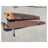 2 vintage rustic logging crosscut saws