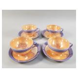 Vintage Japanese lusterware cups and saucers
