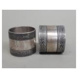 Pair of silver plate napkin rings