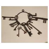 Vintage large key ring with many keys