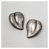 Vintage Napier silver heart clip-on earrings