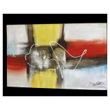 Signed abstract oil painting