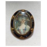 Coro French Victorian style portrait brooch