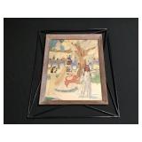 Antique Black Americana watercolor painting