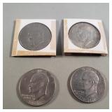 Group of Eisenhower dollar coins