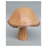 Carved wood mushroom figure