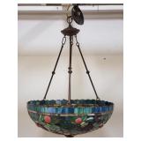 Vintage Tiffany-style stained glass pendant light