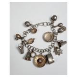 Vintage Mexico sterling silver charm bracelet