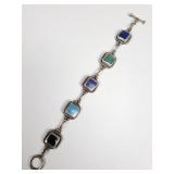 Mexican sterling silver multi-stone bracelet