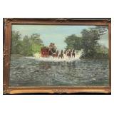 Large vintage framed, signed oil on canvas