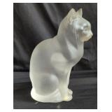 Lalique crystal sitting cat sculpture