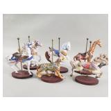 Collection of bisque carousel horses