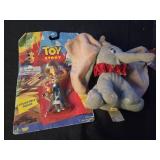 Lot of 2 Disney toys plush and figure