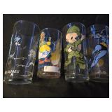 Lot of 4 assorted character Pepsi glass cups