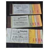 Lot of 3 Disneyland ticket booklets incomplete