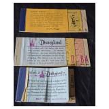 Lot of 3 Disneyland ticket booklets incomplete