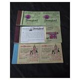 Lot of 3 Disneyland ticket booklets incomplete