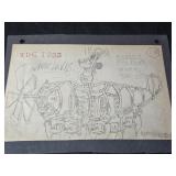 Vintage 1933 Pencil drawings of Mickeys mail