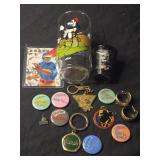 Lot of 14 assorted collectibles pins, key c