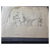 Vintage steam boat Willie mickey pencil drawing