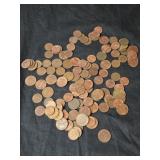 Lot of assorted foreign coins and pennies