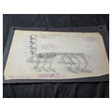 Vintage 1928 The skeleton dance Pencil drawing w