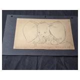 Vintage 1941 Dumbo pencil drawing we do not