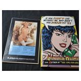 Lot of 2 collectibles playboy calandar and book