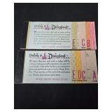 Lot of 2 Walt Disney ticket cooks incomplete