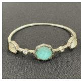 Sterling silver bracelet center stone turquoise