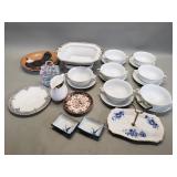 Group of porcelain and ceramic tureen, soup bowl